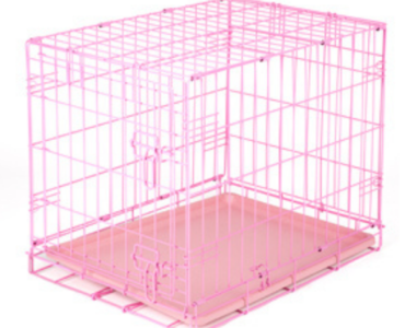 Ellie's pink puppy crate